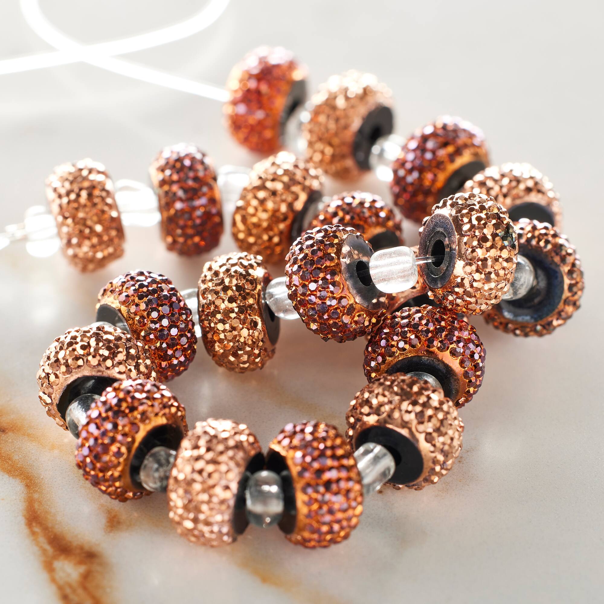 Amber Acrylic Rondel Beads, 10mm by Bead Landing™